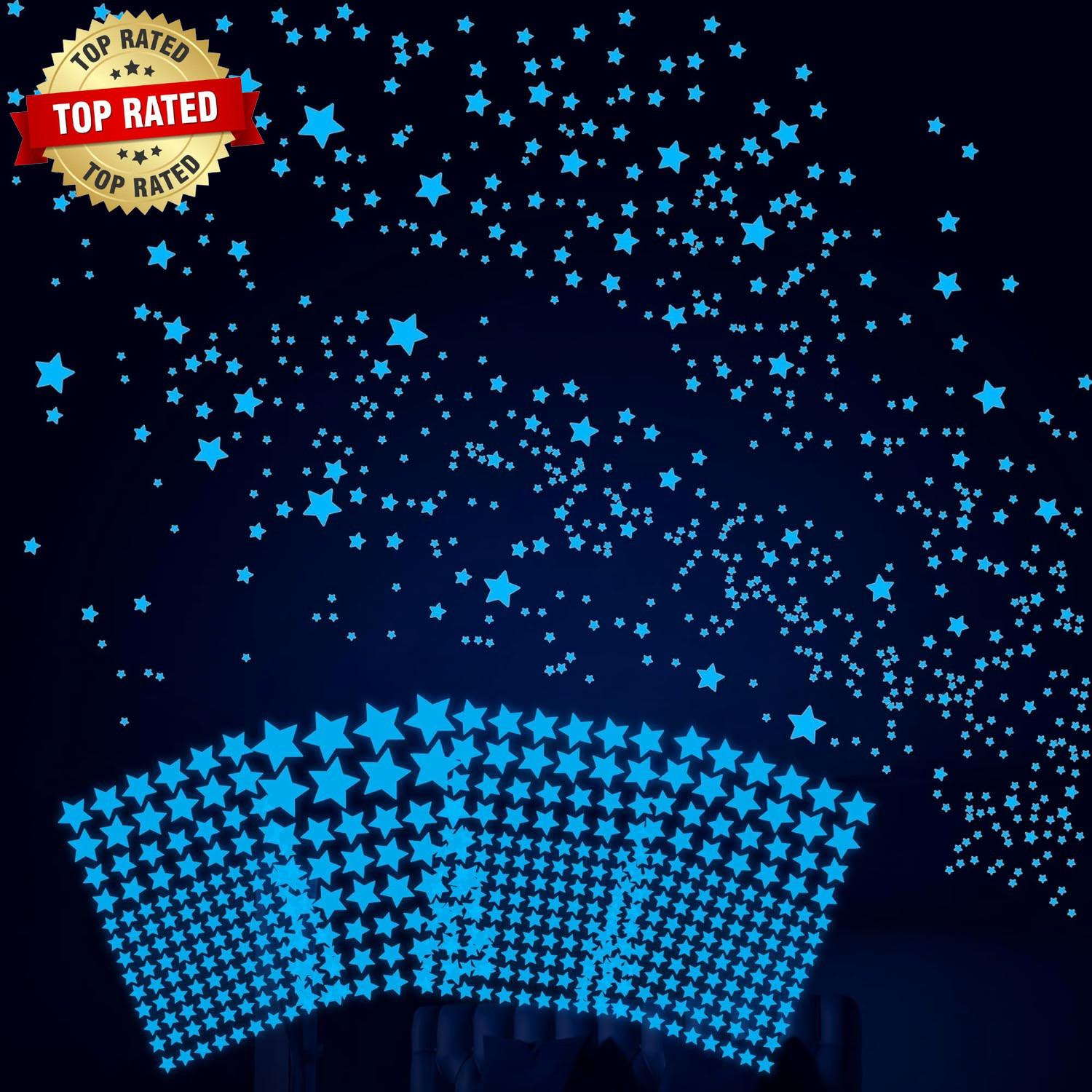 421Pcs Glow in the Dark Stars Ceiling Stars Glow in Dark Space Planet Universe G