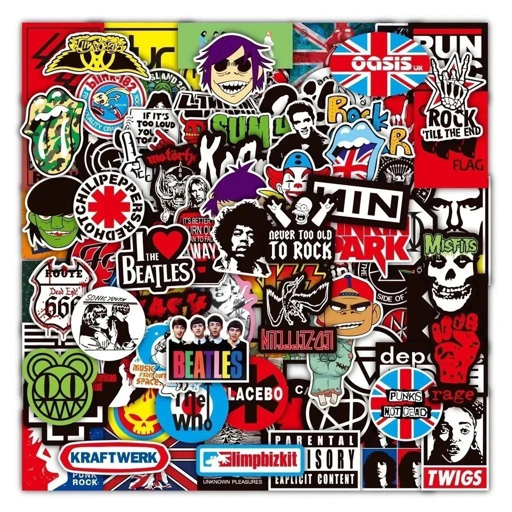 100PCS Rock Band Stickers Lot Punk Music Heavy Metal Bands Sticker Decal-USA