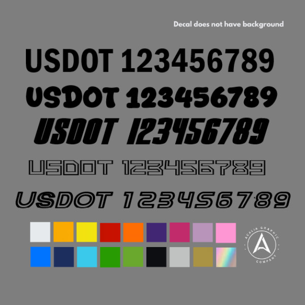 2x USDOT Vinyl Numbers Custom Stickers Decals Truck Semi US DOT Lettering van