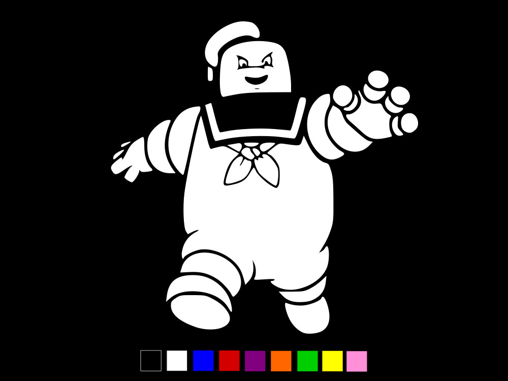 STAY PUFT Marshmallow Walking Ghostbusters Vinyl Window Decal CHOOSE SIZE COLOR