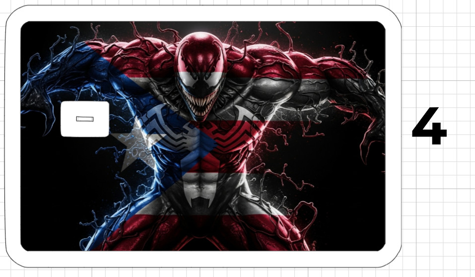 Venom Puerto Rico Flag ATM Debit Credit Card Skin Sticker Comic Marvel Rican USA