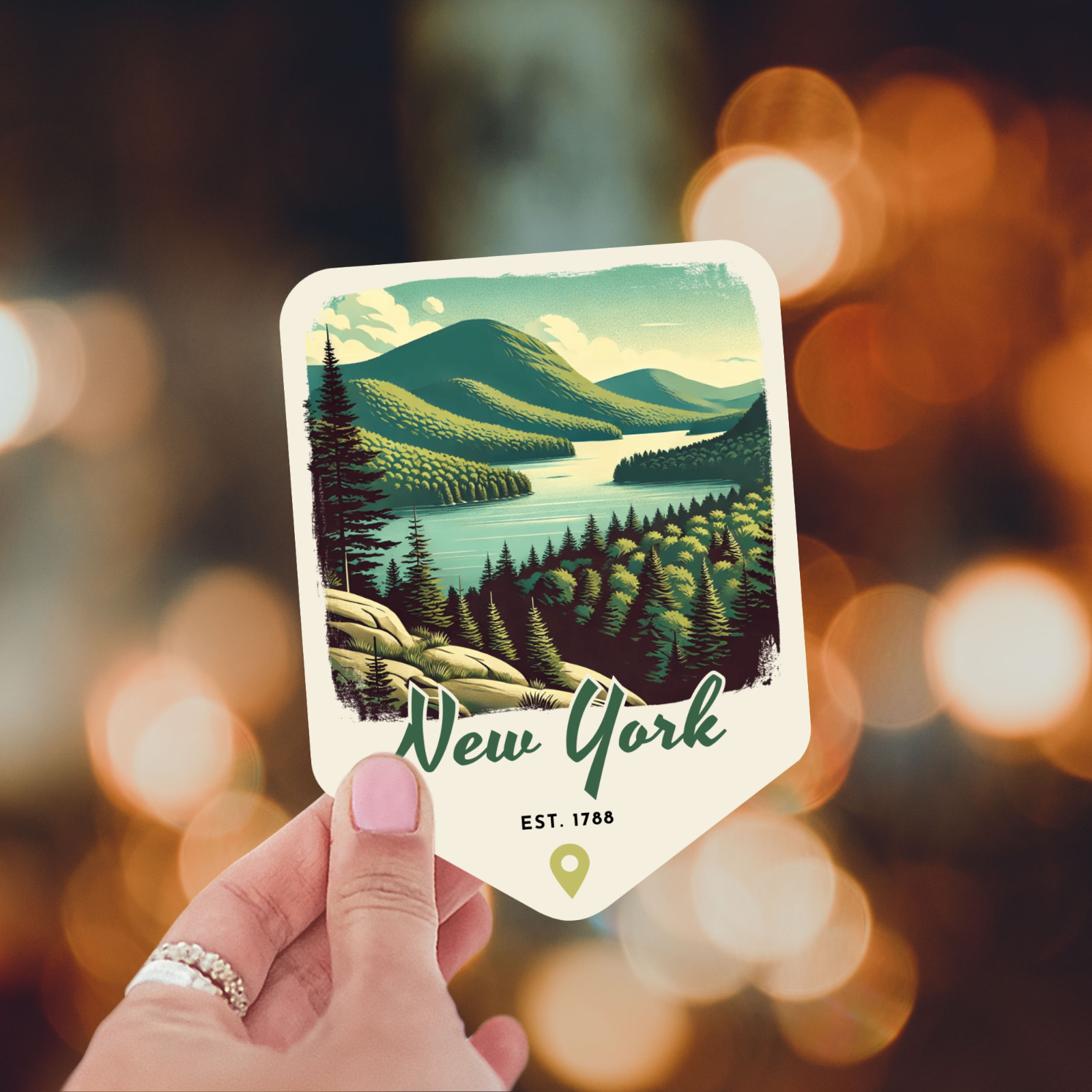 New York State Sticker Retro Travel Vinyl Decal for Laptop Water Bottle Car