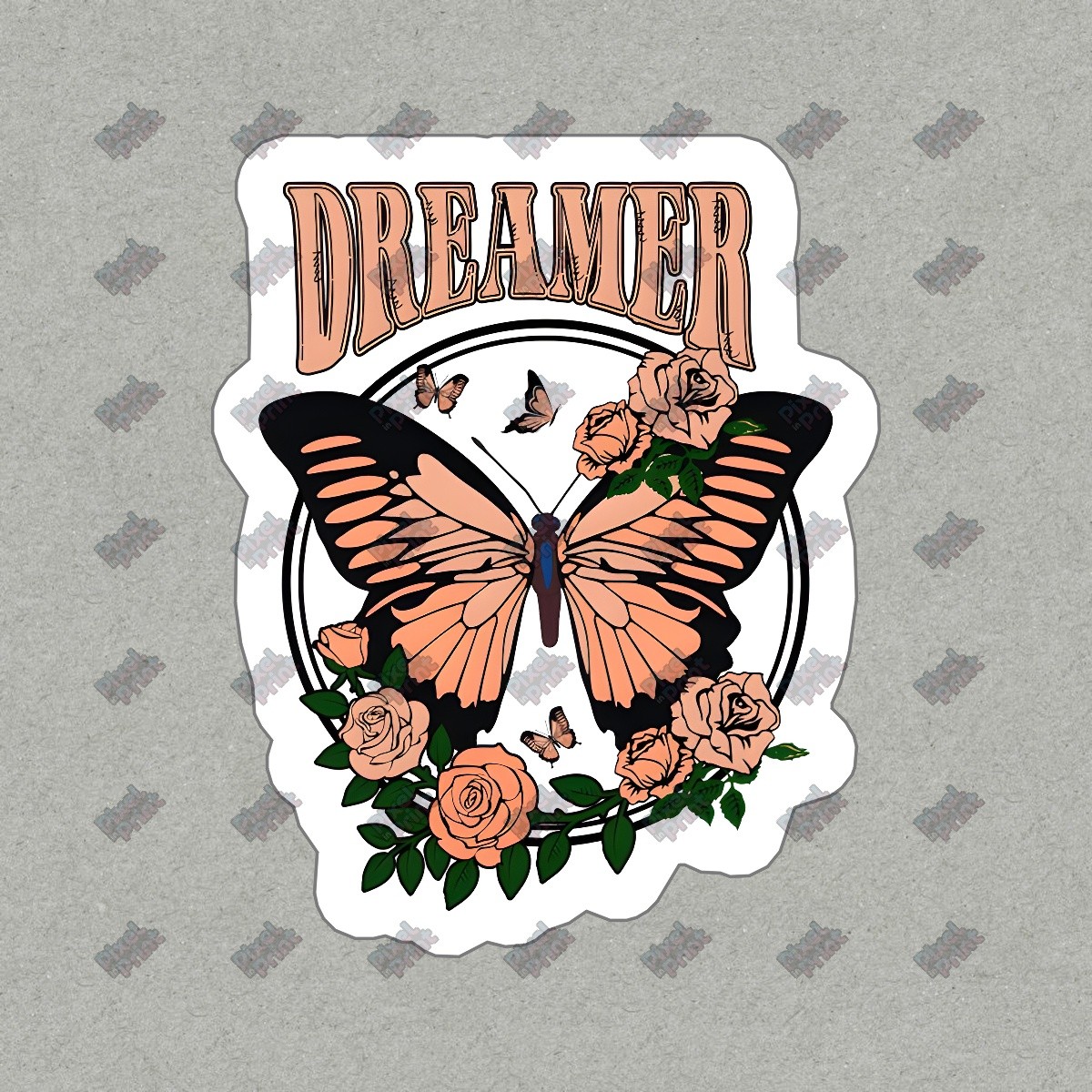 Beautiful Butterfly Dreamer Vinyl Sticker Floral Decal for Home, #163527