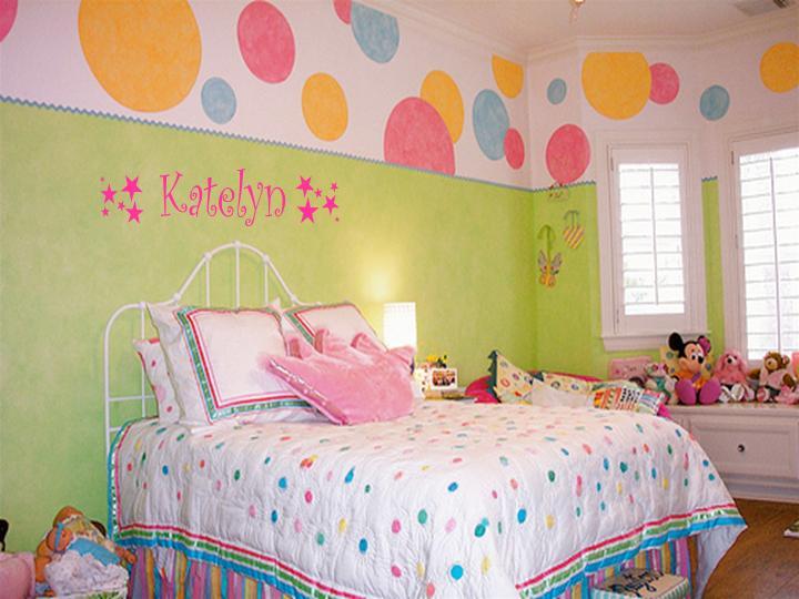 GIRLS NAME STARS Vinyl Sticker Wall Decal Room Decor
