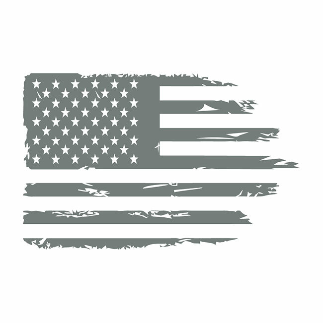 Automotive Distressed American Flag Die Cut Decal Multiple color