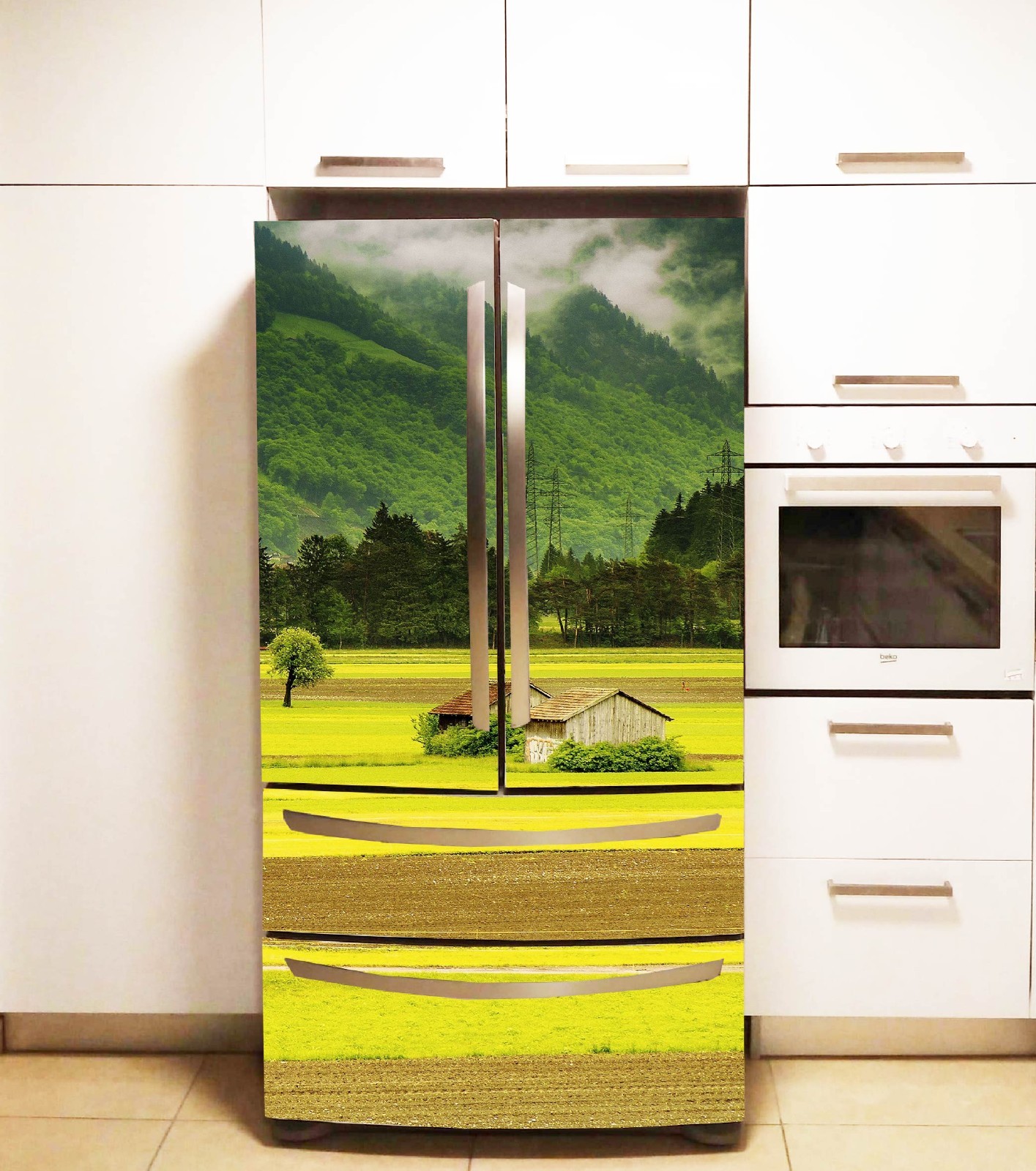 Fridge Vinyl Wrap Sticker Waterproof Peel Stick Removable – Size 36×70"