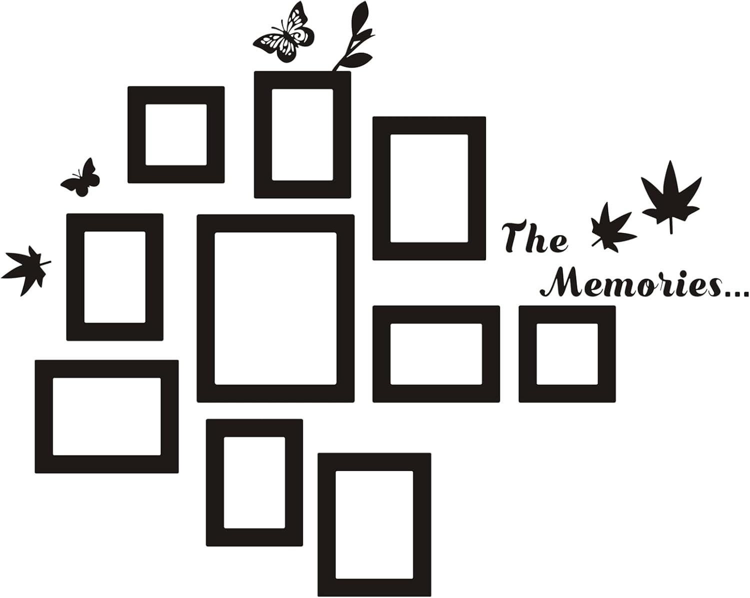 10 Pcs Picture Frames Wall Decal The Memories Vinyl Stickers, Pictureframes