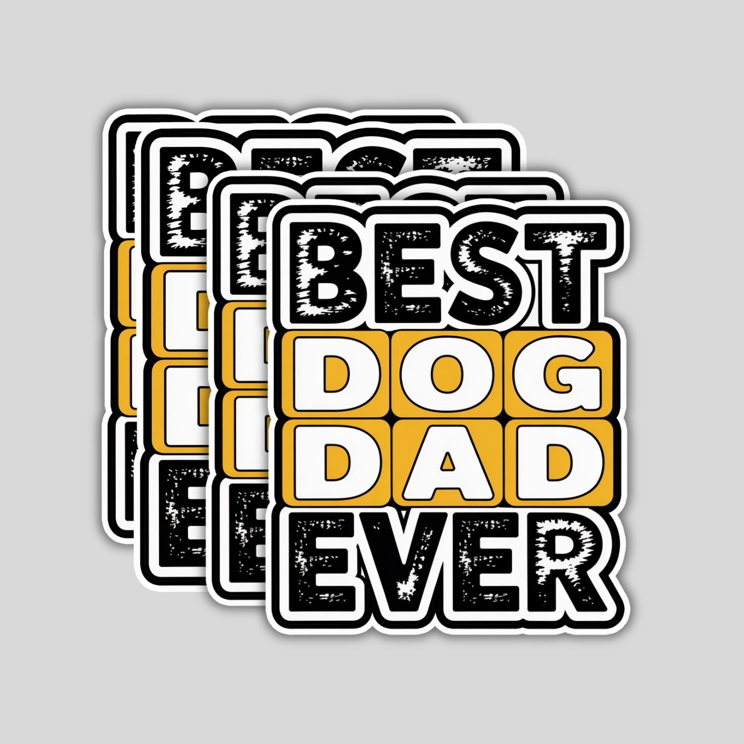 4pcs Best Dog Dad Ever Stickers – Funny Vinyl Decals for Bottle, Laptop
