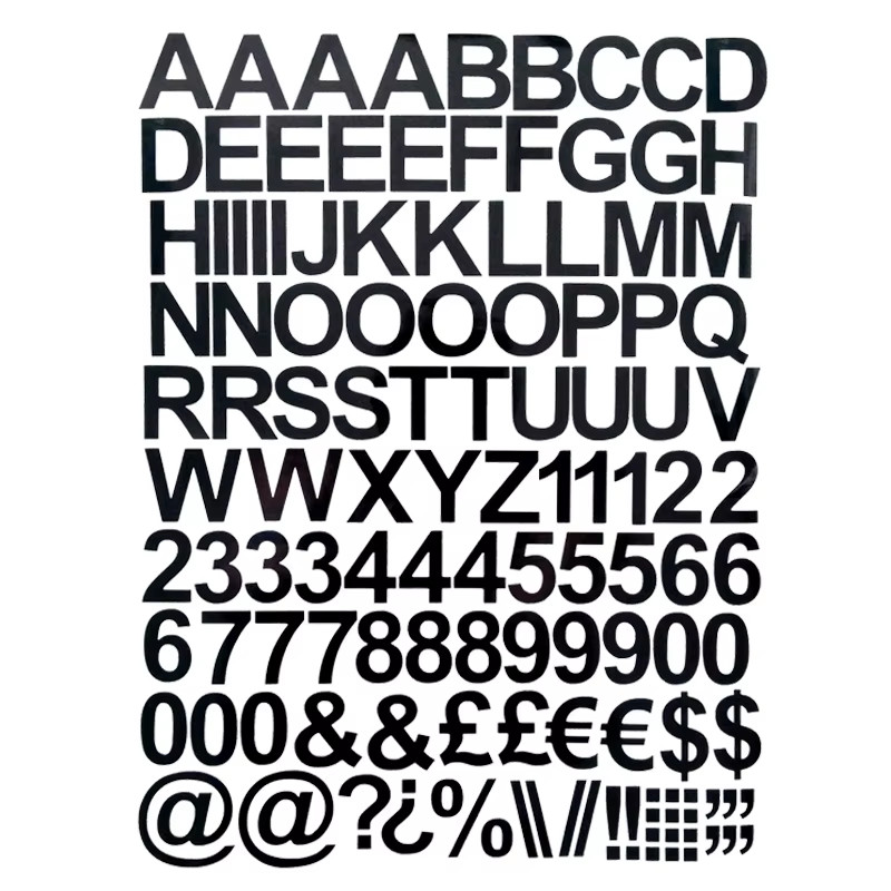 1", 2", 3" SELF ADHESIVE VINYL LETTERS & NUMBERS UPPER STICKERS CAR STICKER