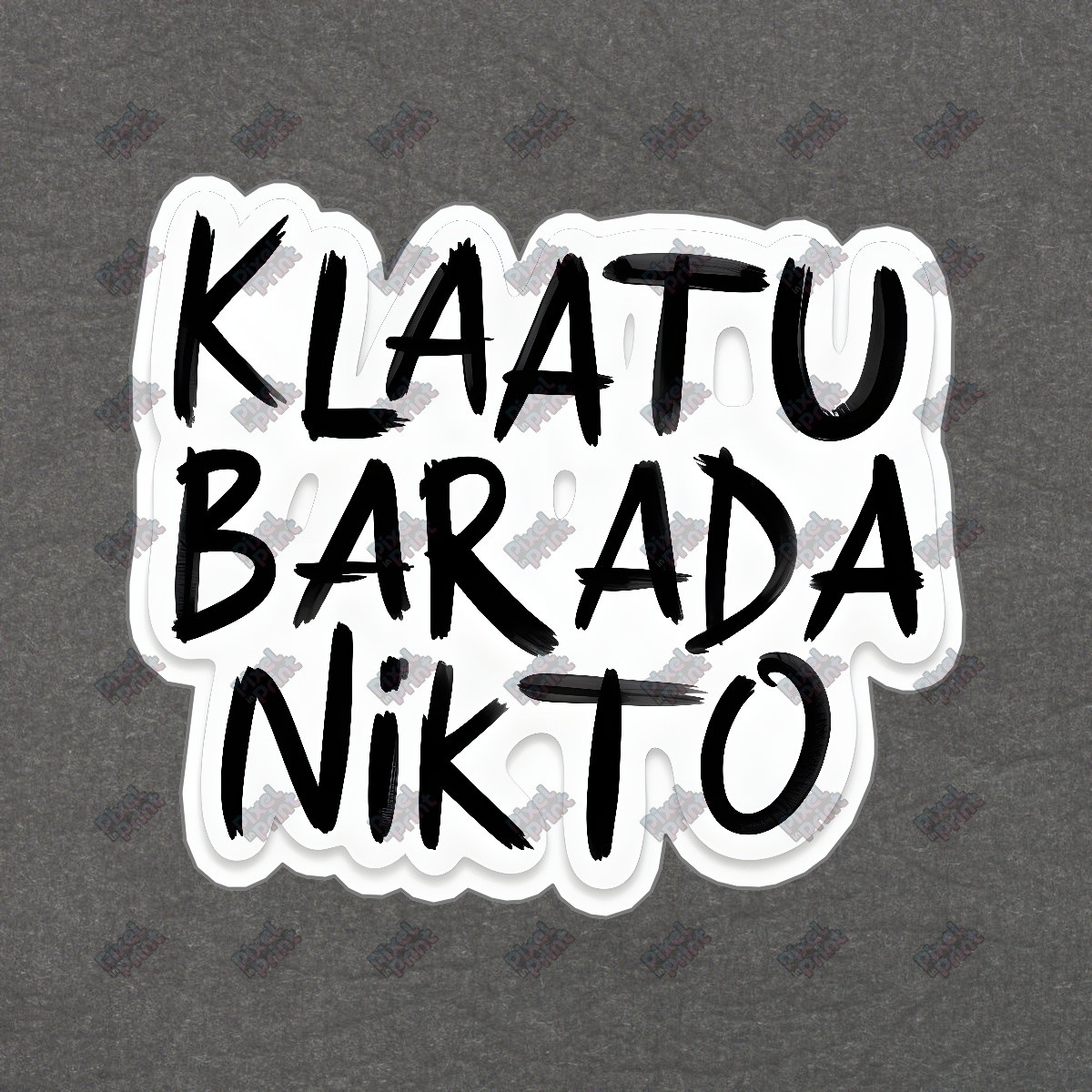 KLAATU BARADA NIKTO Sci Fi Iconic Sign Vintage Style Hand Drawn Art #8765