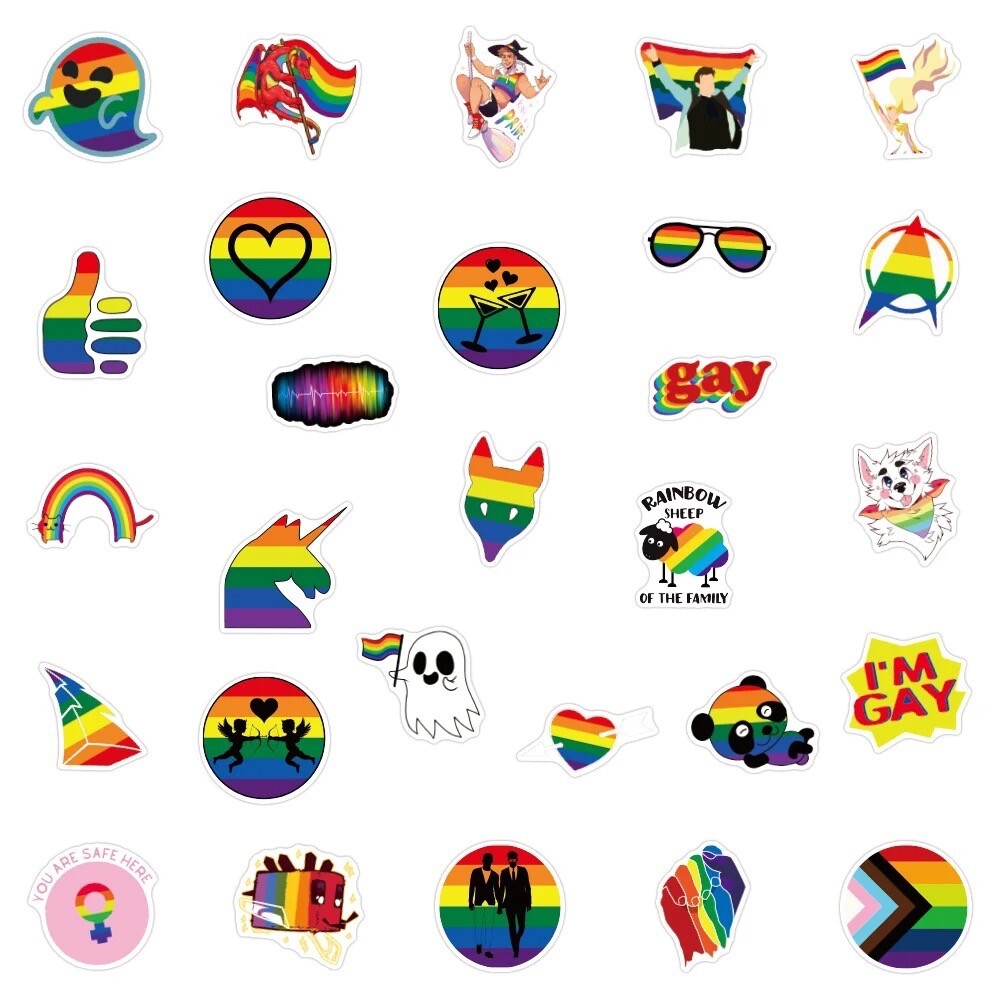 20 Random Gay Pride Stickers LGBTQ+ Decals Laptop Car Decoration Free Shipping!
