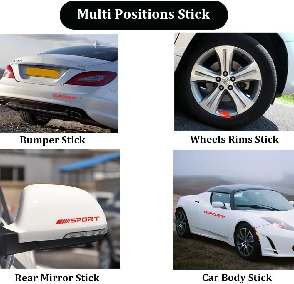 Pincuttee 14pcs Car Decal Stickers,Wheel Rim Decal Sticker,Sport Logo Reflective
