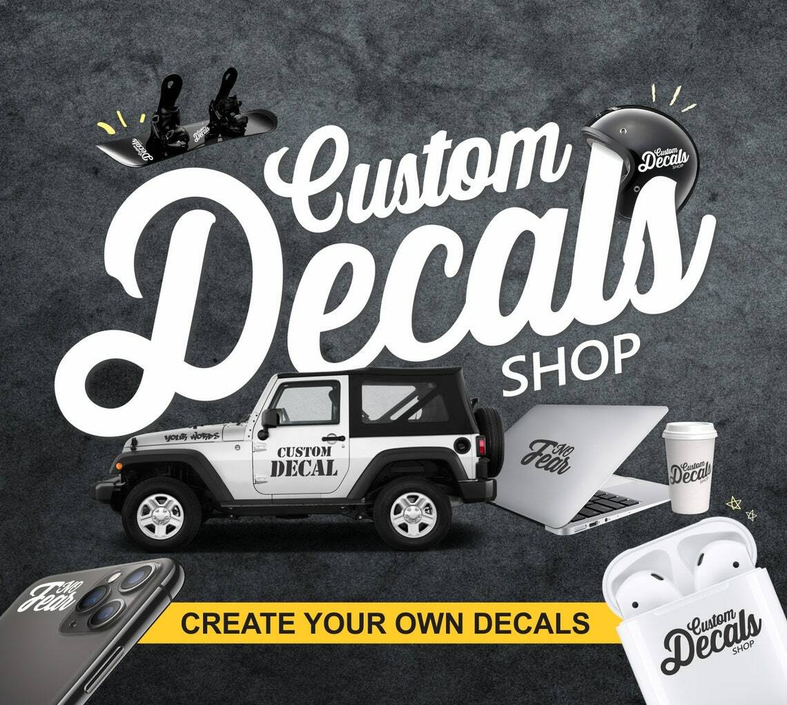 Custom Decals – Custom Vinyl Text Decals – Create Your Own Decals – Custom Decal