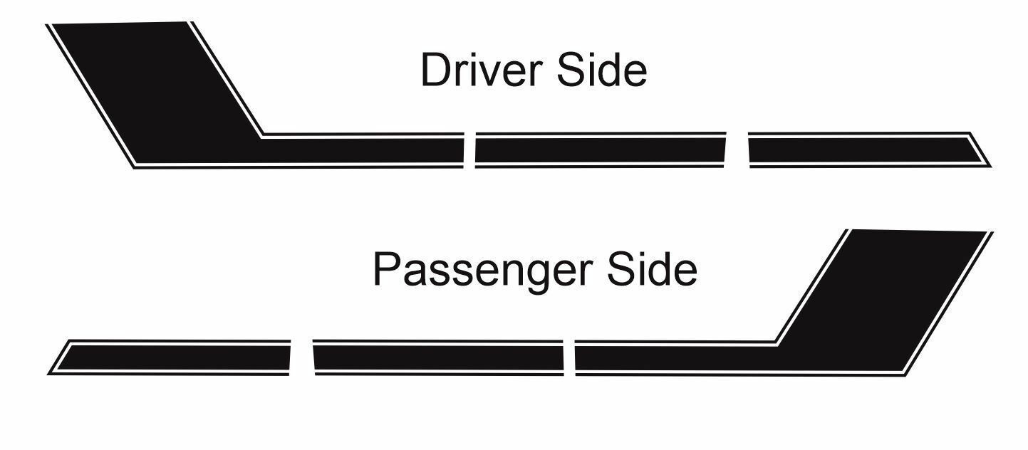 Angled Hockey 3M Vinyl Sticker Graphic Decals Stripe Ford F150 09-14 Regular Cab