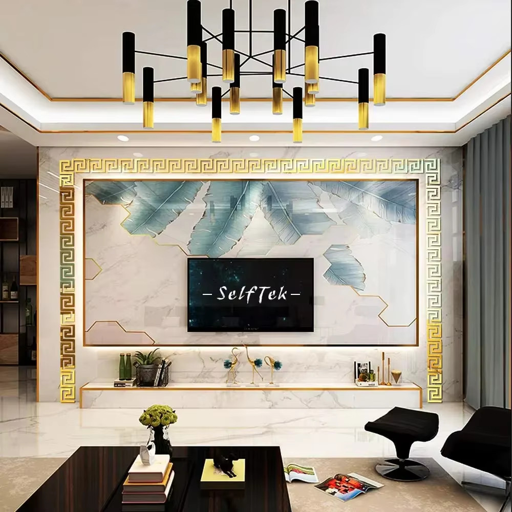 5/10Cm Acrylic Wall Mirror Sticker with Adhesive for Living Room Bedroom Edge St