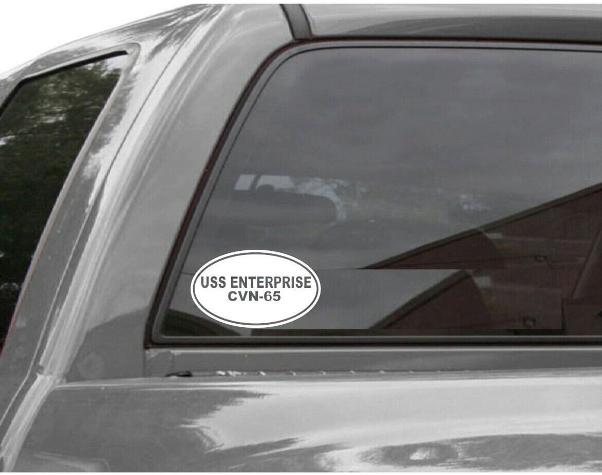 USS ENTERPRISE CVN-65 EURO OVAL Vinyl Window Decal US NAVY