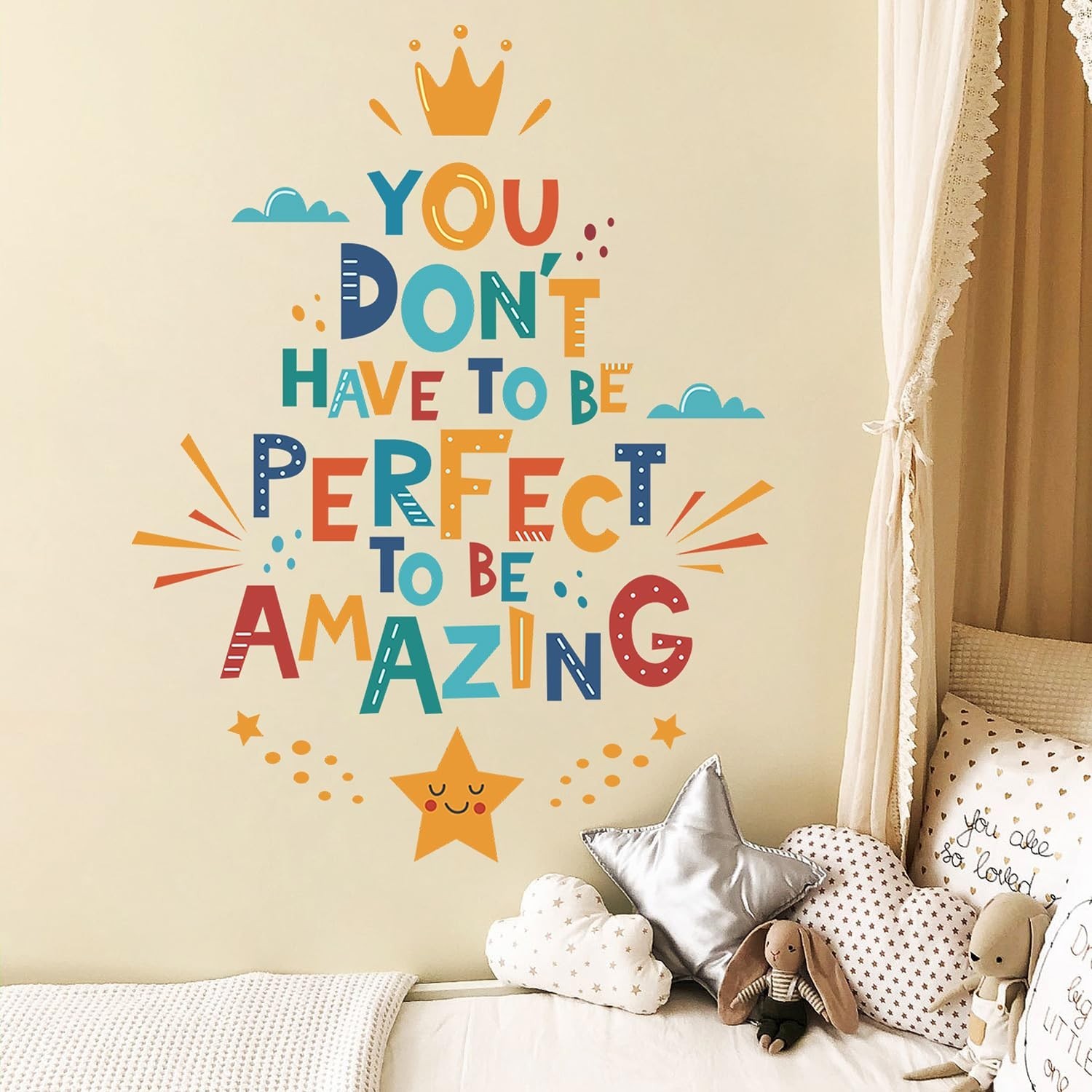 Colorful Inspirational Quote Wall Decals Motivational Positive Phrase Wall St…