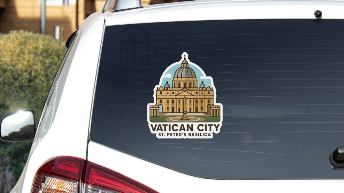 Vatican City & St. Peter’s Basilica Vatican Sticker Decal Vinyl Landmark