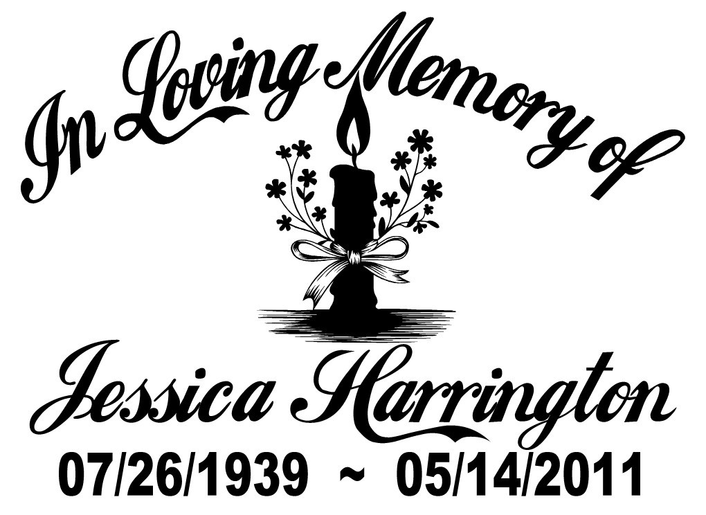 In Loving Memory Candle Eternal Flame Memorial Car Sticker Decal 3 Font Choices
