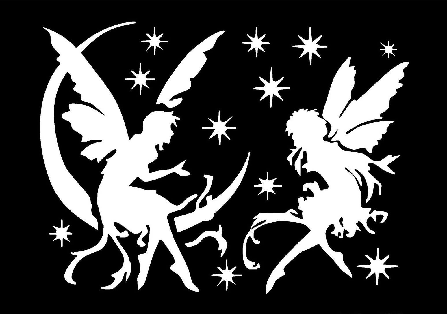 Fairy Decal Pixies Sprites fairies moon stars vinyl window sticker graphic