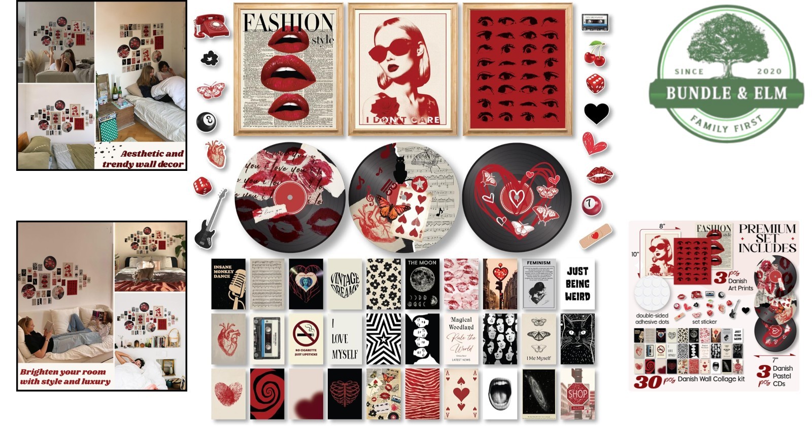 Downtown Girl Posters Red Aesthetic Wall Decor Y2K Room Prints Teen Girls
