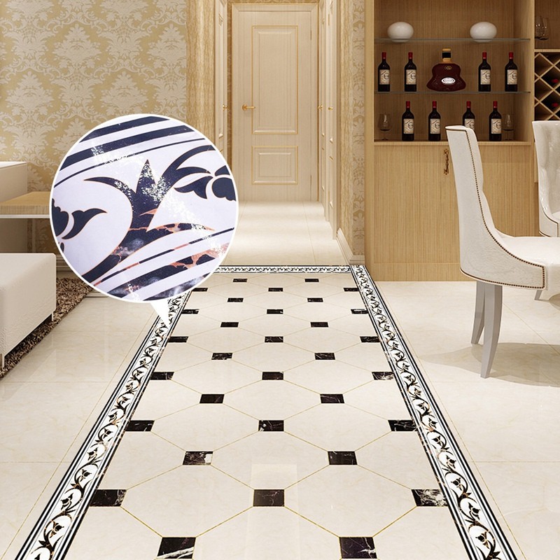 3X(2M Self-Adhesive Side Line Tile Sticker Ancient Greek Pattern Bathroom2606
