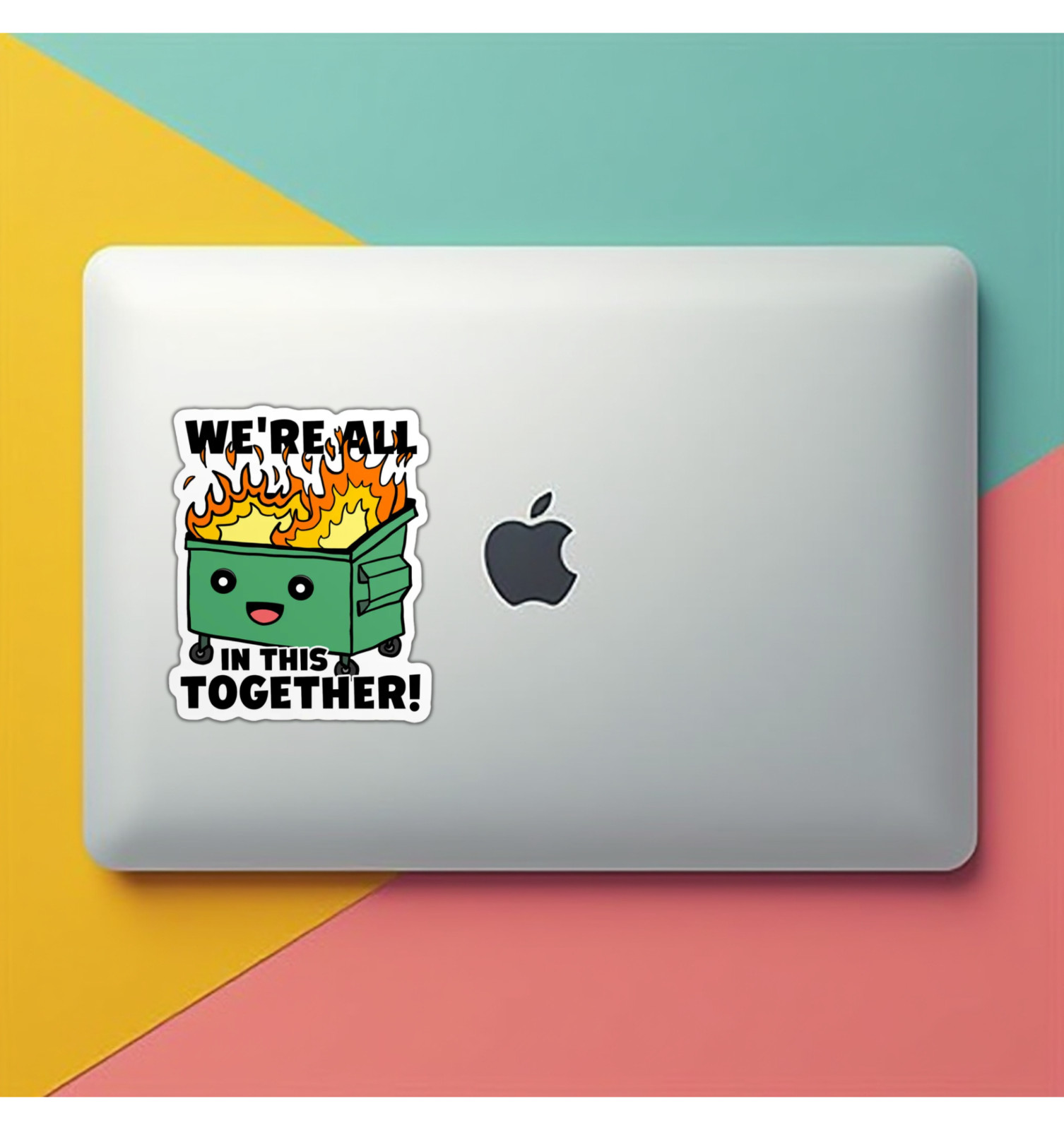 Dumpster Fire Funny Fridge Magnet or Laptop Sticker