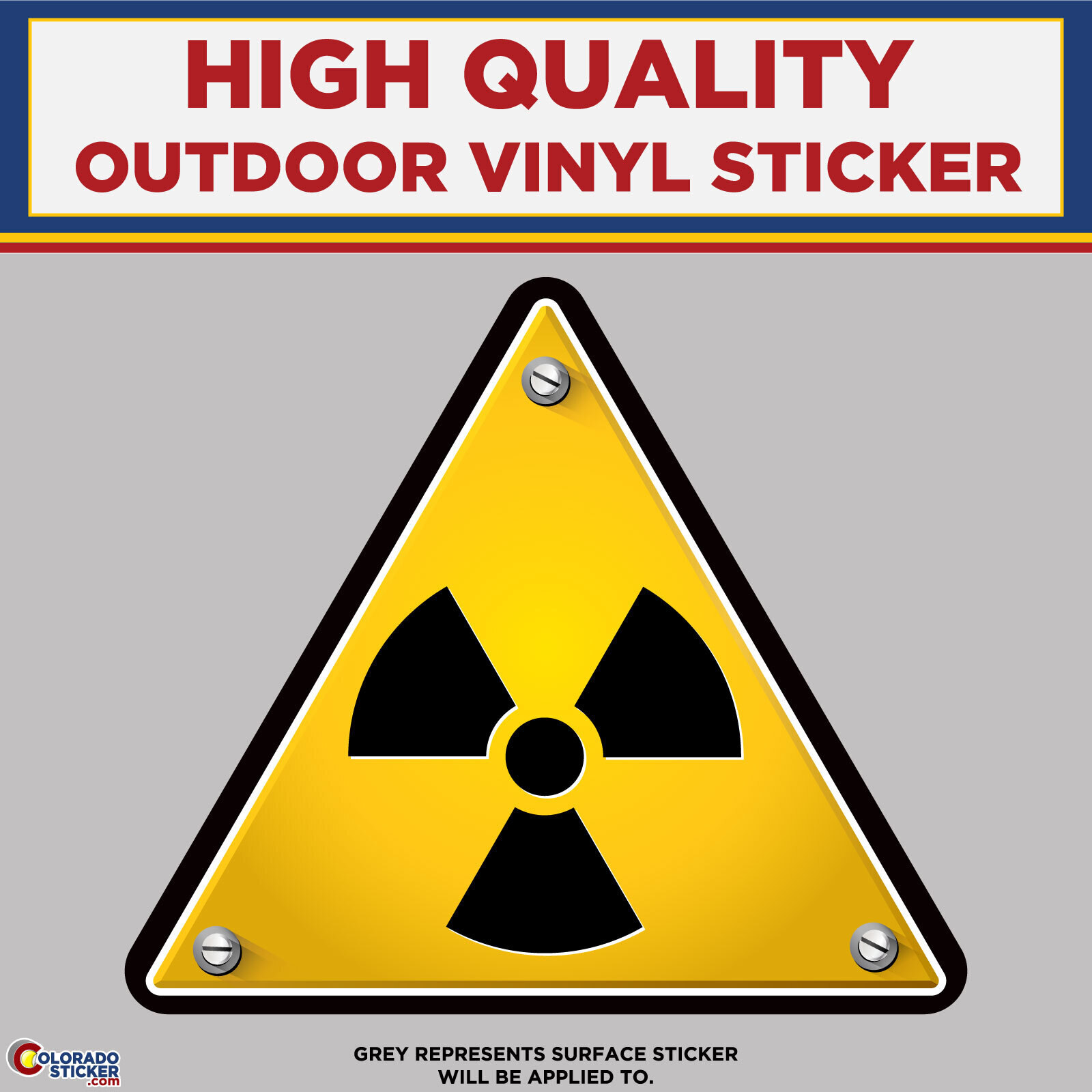 Radiation Warning no text, High Quality Vinyl Stickers