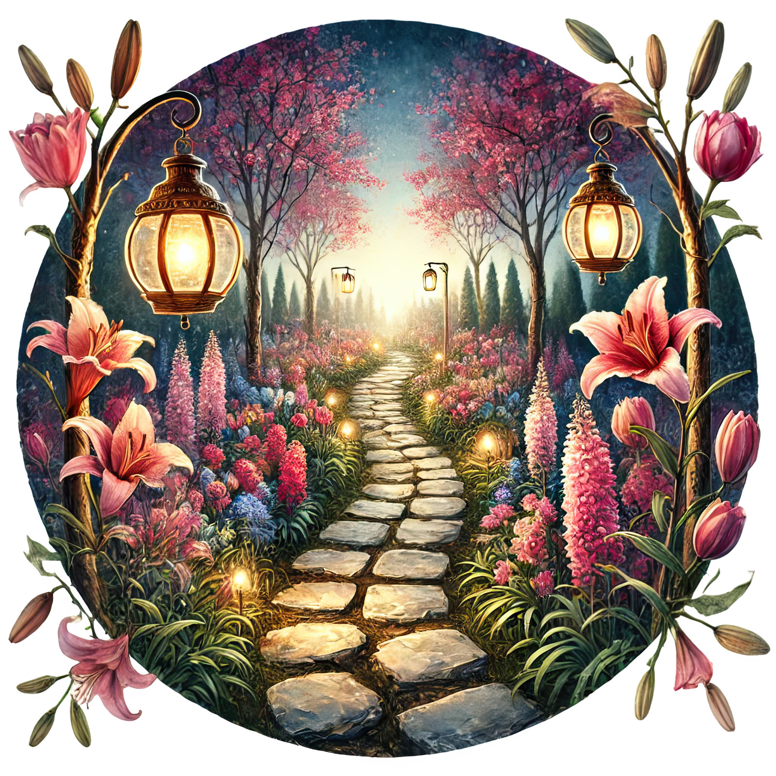 Wall decal sticker garden 18 x 18 cm large