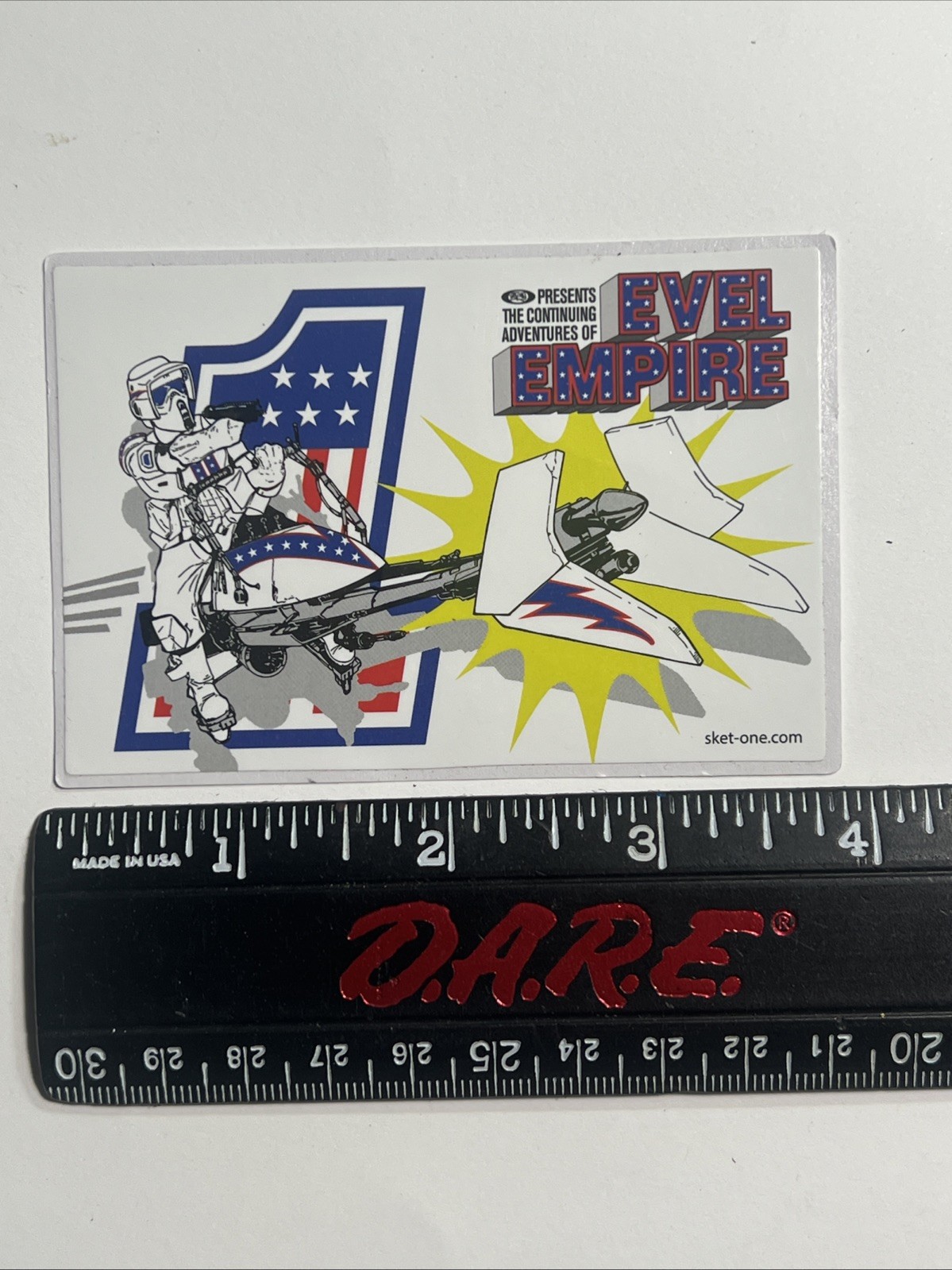Rare 4” SKET ONE Evel Empire Vinyl Sticker. Star Wars/Evel Knieval