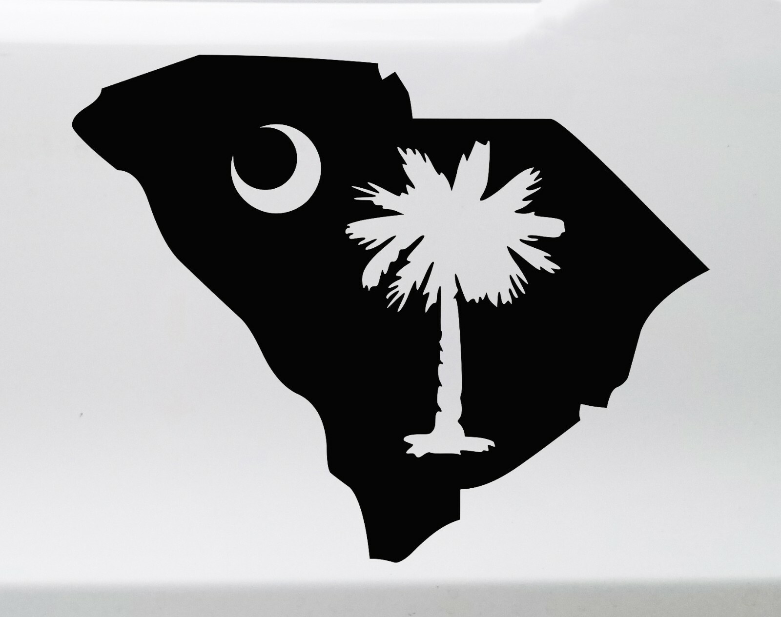 South Carolina with Palmetto Tree Vinyl Decal – State Sabal Palm Tree – Die Cut