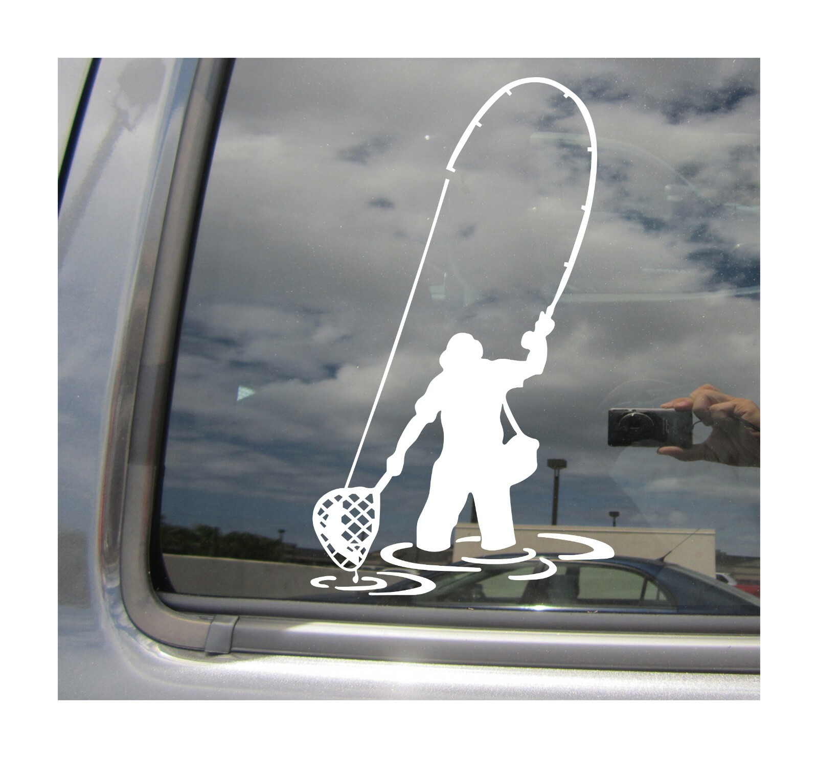 Fly Fishing Fisherman Trout Fish – Car Auto Window Vinyl Decal Sticker 04049