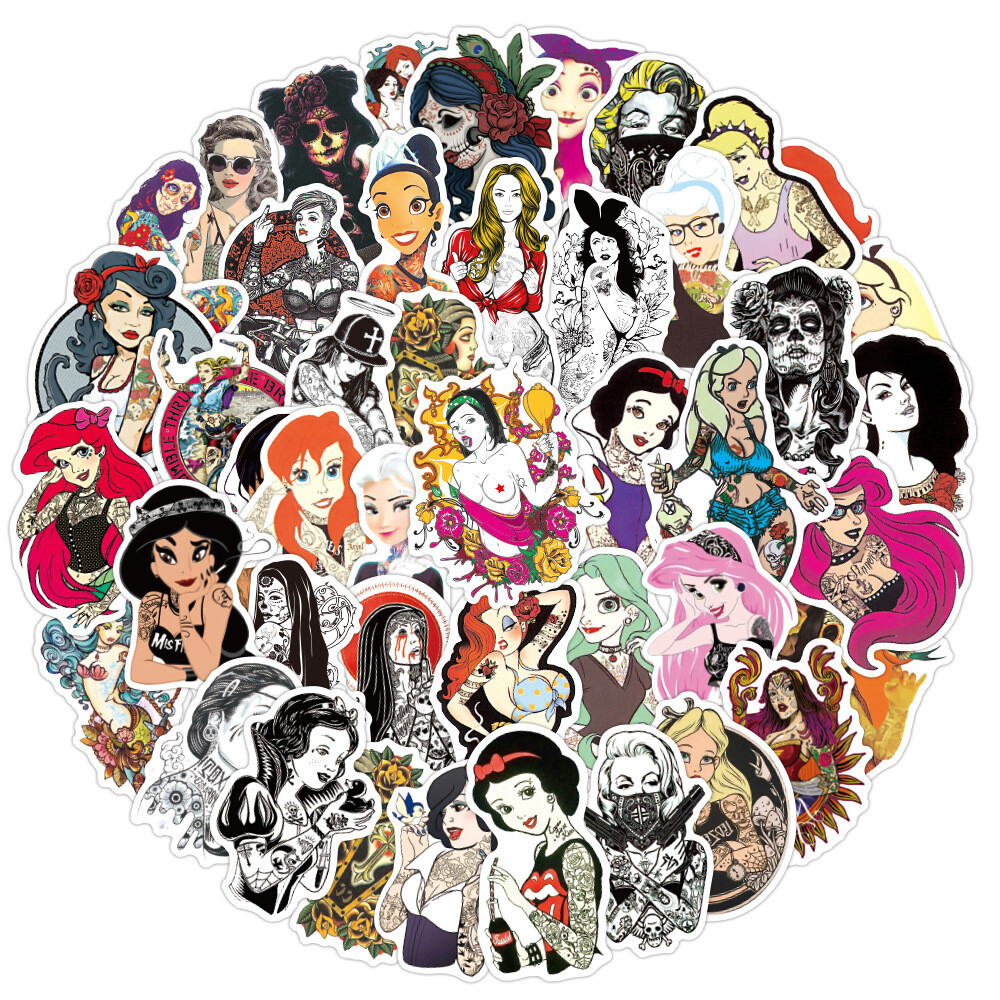 100Pcs Tattood Beauty Sticker for Adults Teens Girls Scrapbooking Water Bottles