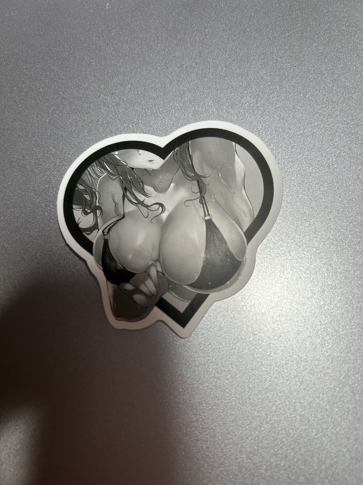 black and white waifu lewd sexy girls stickers #8