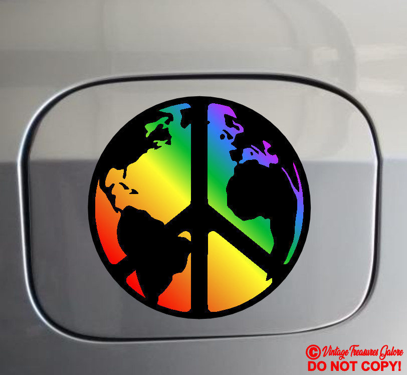 GAY PRIDE MONTH WORLD PEACE SYMBOL RAINBOW COLOR Vinyl Sticker Car Window Bumper