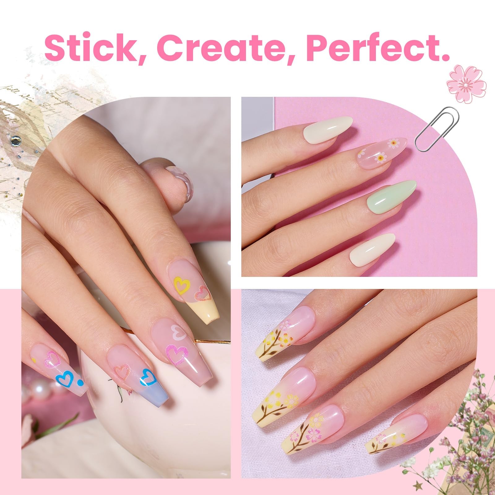 Beetles Nail Art 30 Count(Pack of 1), French Tip Stickers | 30pcs