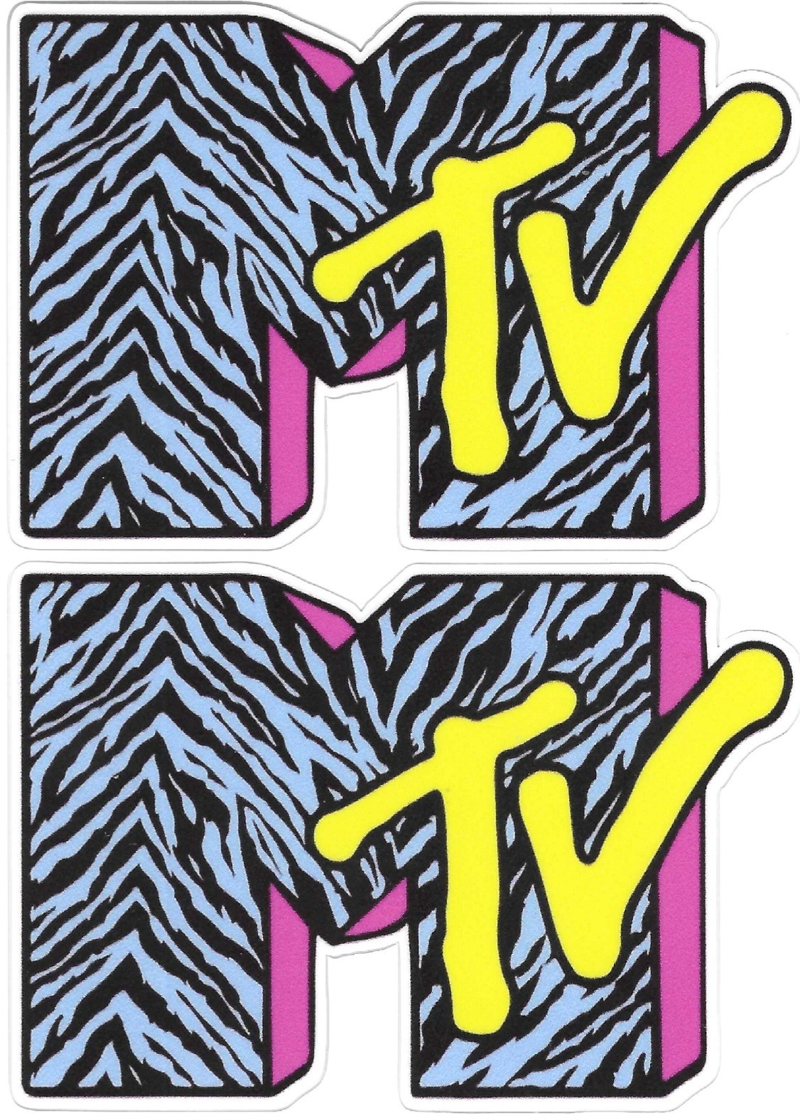 MTV Blue Zebra 2 Print Vinyl Decals