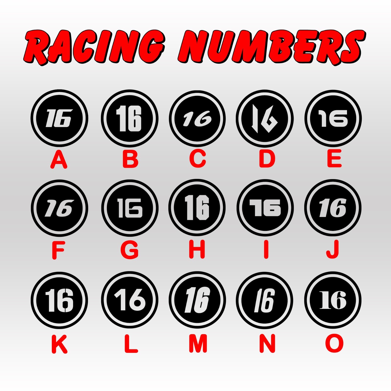 2 pack Racing Car numbers circle die-cut decal door custom number rally sport