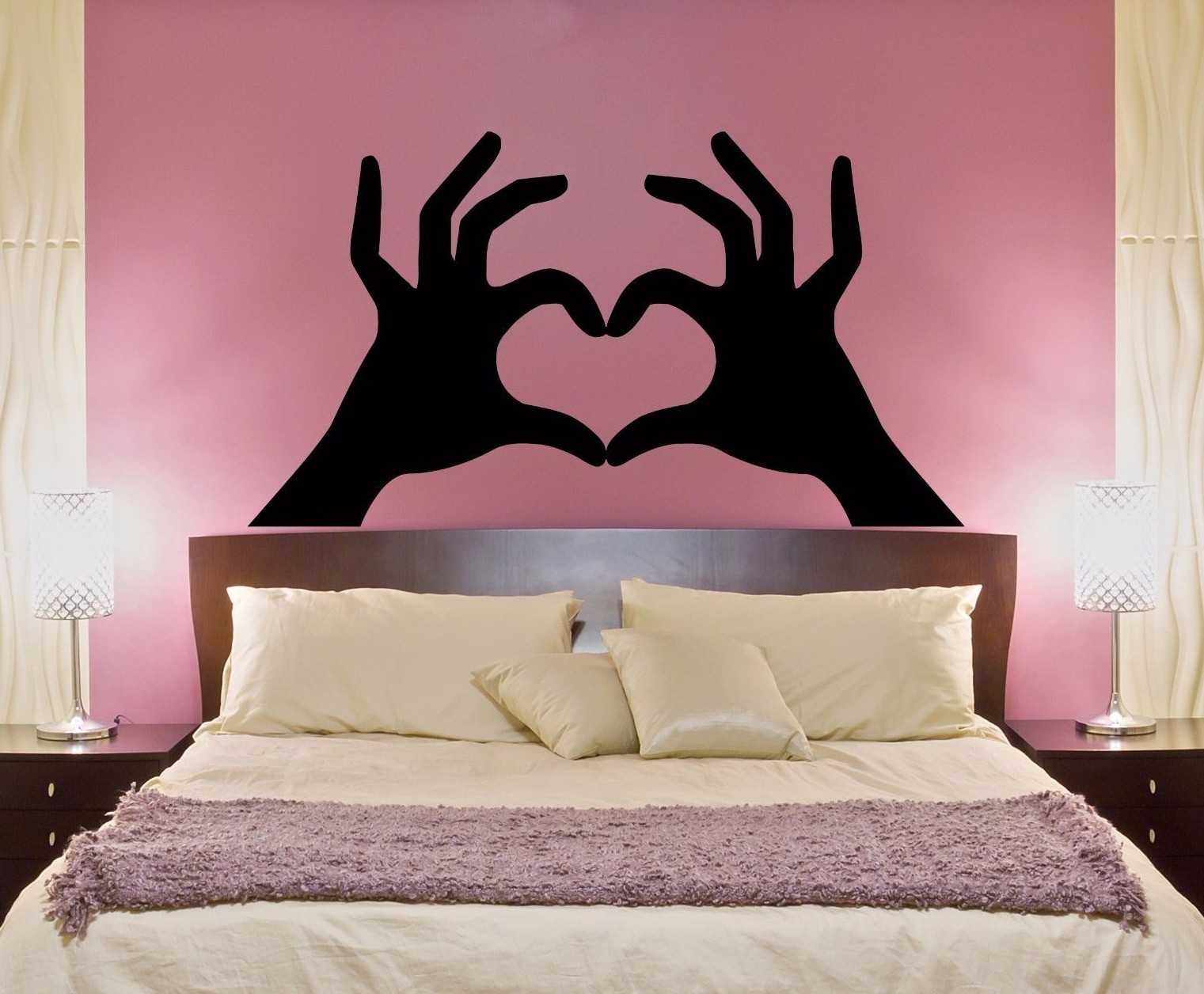 Wall Sticker Hands Making Heart Very Romantic Decor for Bedroom (z1420)