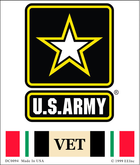3"X4" VINYL PRESS AND STICK WEATHER RESISTANT US ARMY IRAQUI FREEDOM DECAL