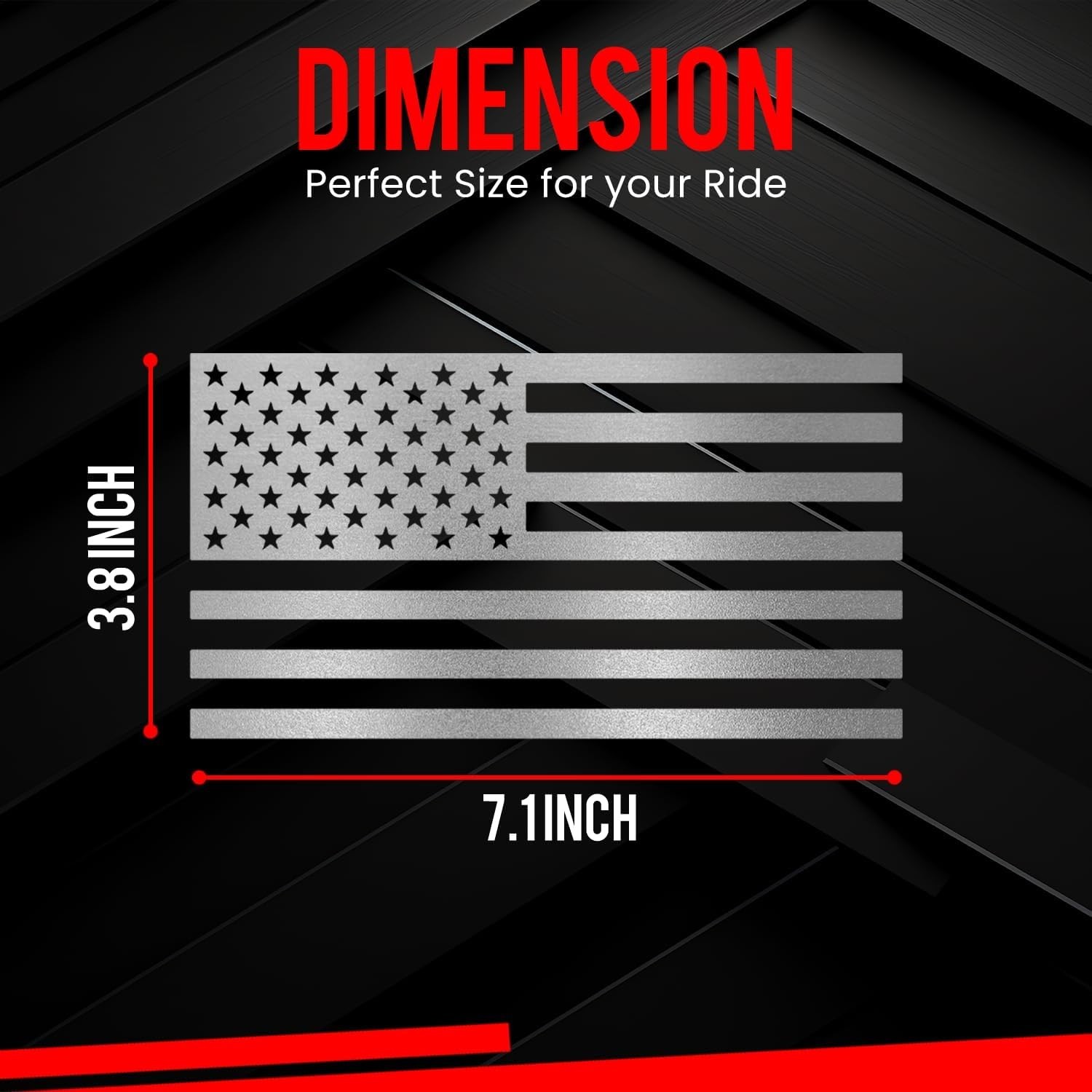 GRITKULTURE Subdued American Flag Decal Transfer Stickers for Reflective Silver