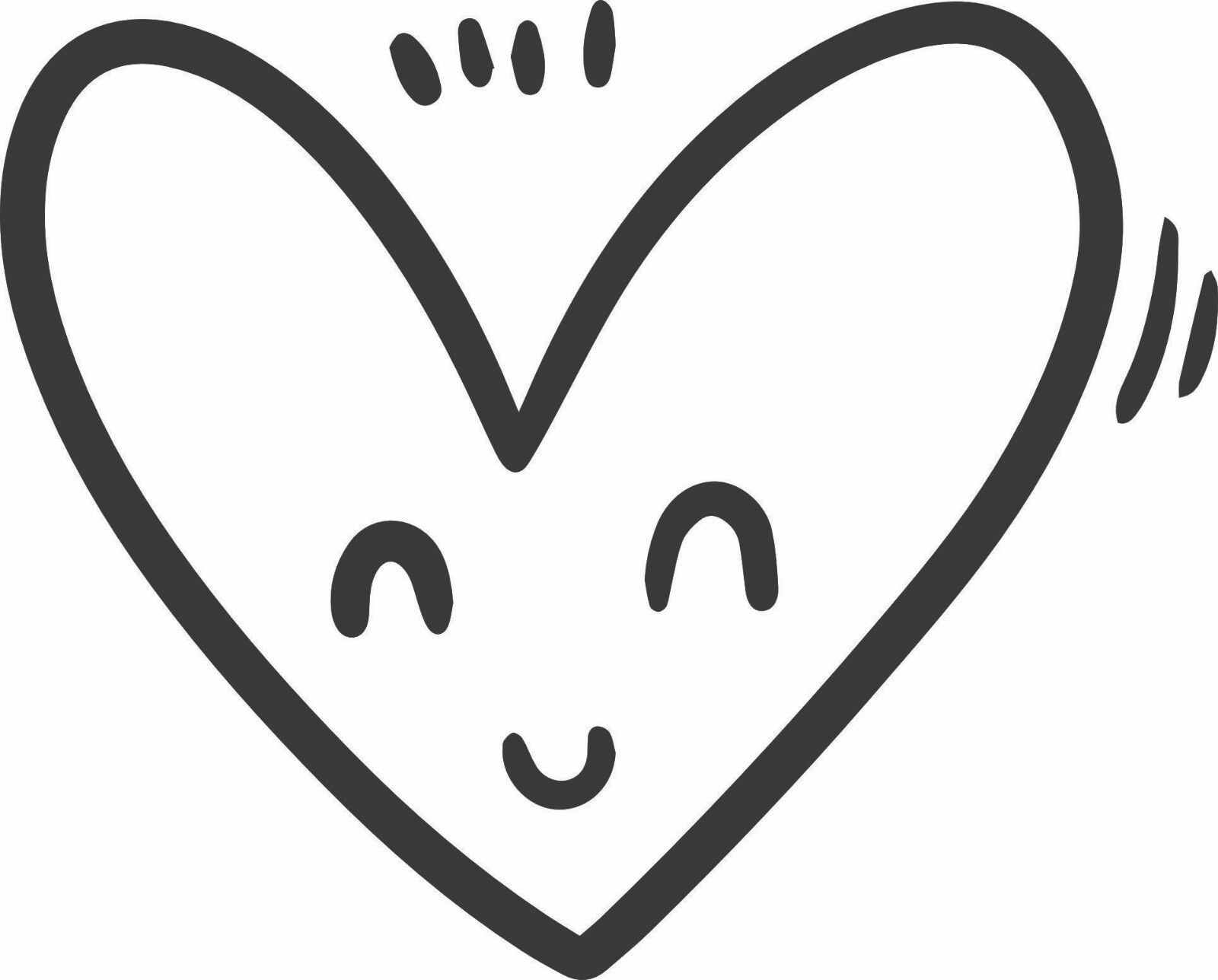 Heart Decal – Hand Drawn Style #3 Die Cut Vinyl Decal Graphic Transfer Sticker