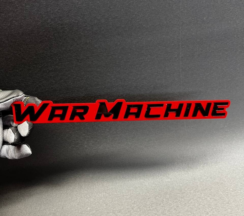 1PC WAR MACHINE Custom 3D Text Car Badge Fender Emblem Tailgate Toolbox Decal