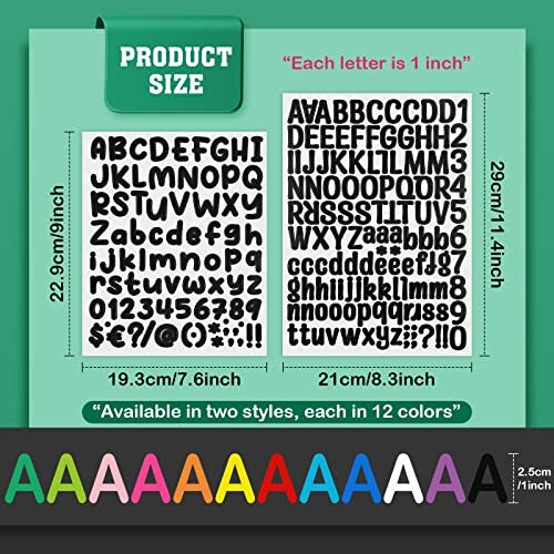 24 Sheets Self Adhesive Vinyl Letters Numbers Kit, Mailbox Numbers Vivid Style