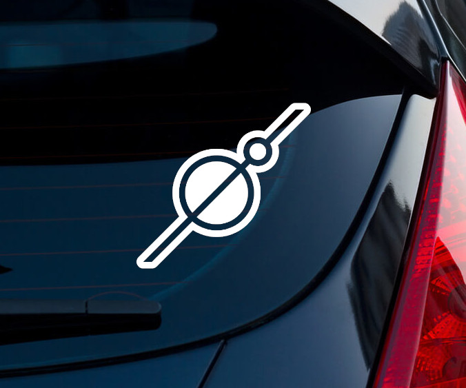 Steel Meridian Warframe Matte White Indoor/Outdoor Vinyl Decal 3"x2.9"