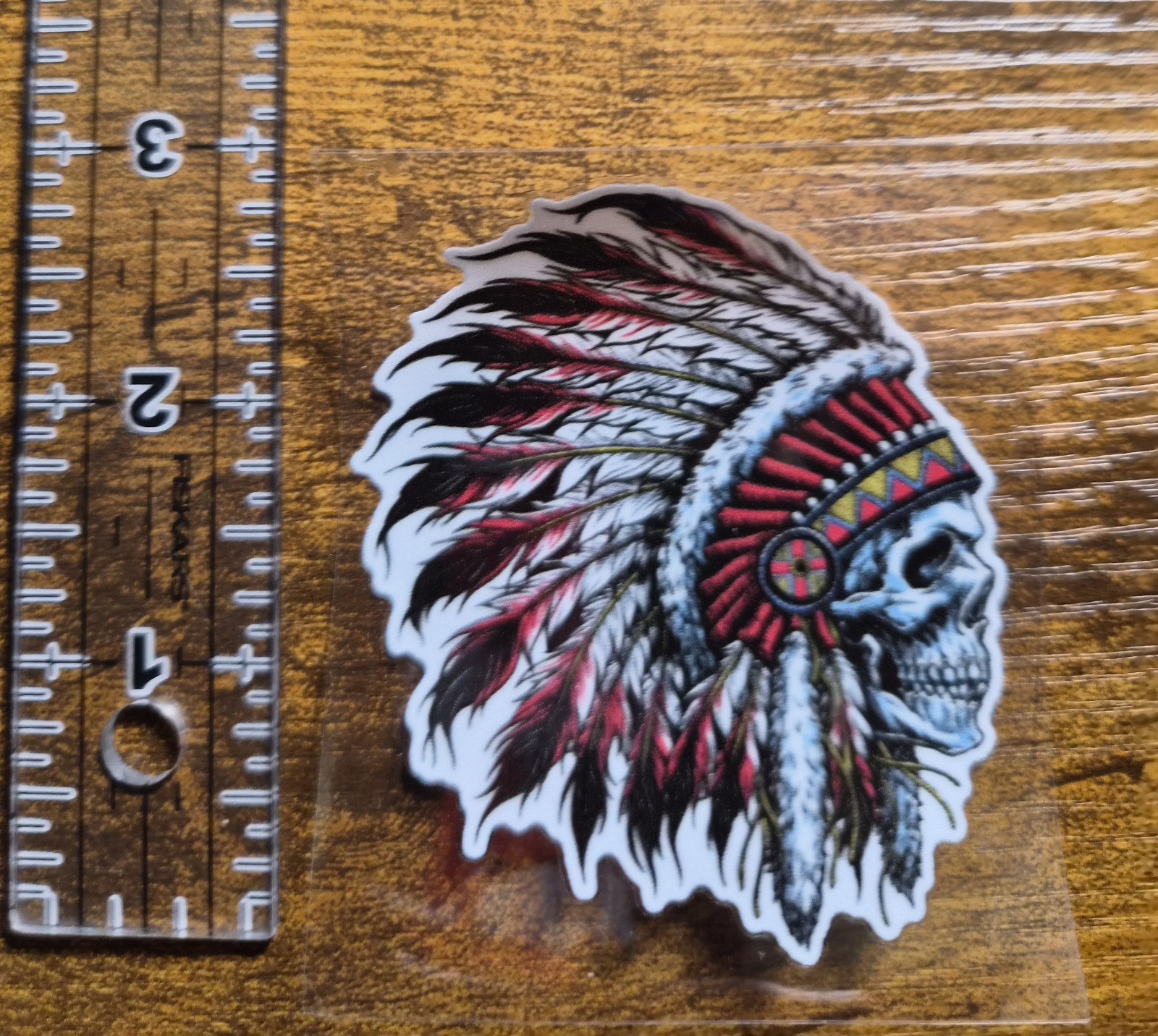 Indian Chief Skull Logo USA High Quality UV DTF Decal Sticker NOT VINYL