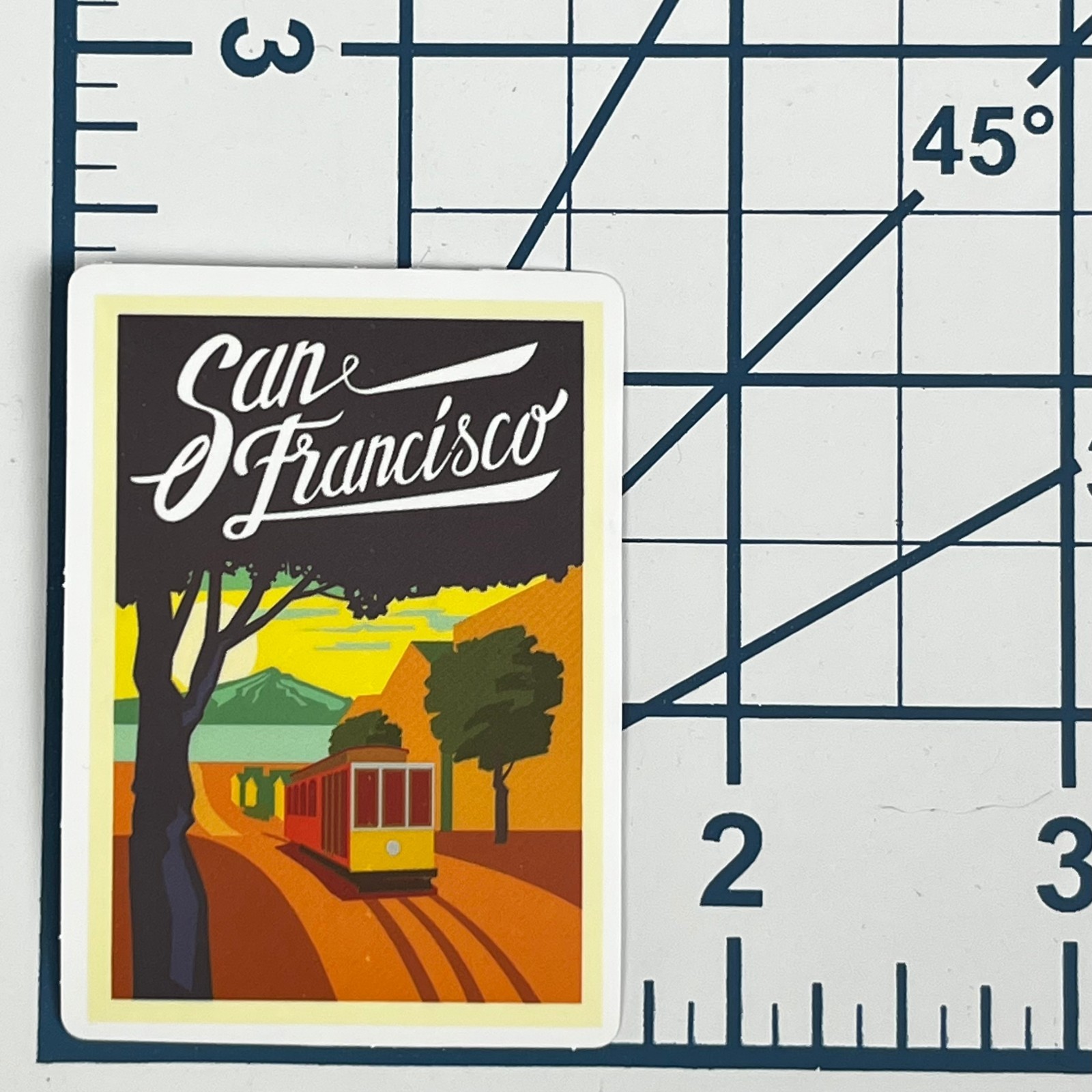 San Francisco Vinyl Sticker Cable Car California Retro Travel Souvenir Art