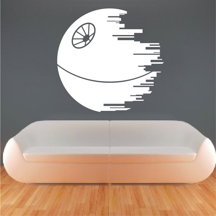 Death Star Wall Decal Star Wars Wallpaper Mural Vinyl The Last Jedi Design, g64
