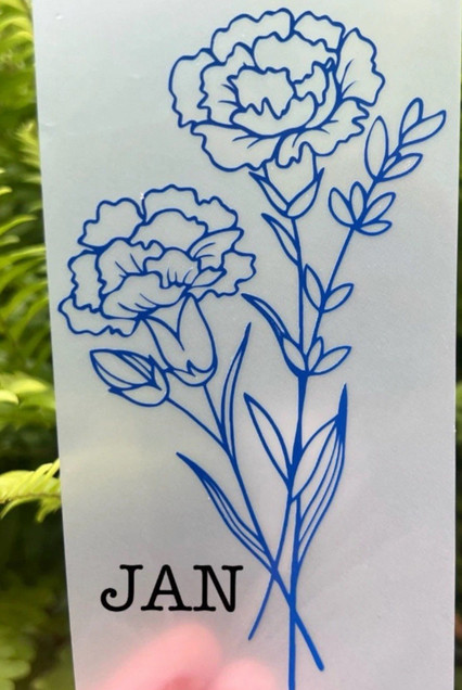 Birth Flower Vinyl Decal – Custom Bouquet Sticker – Floral Design 5 INCHES TALL