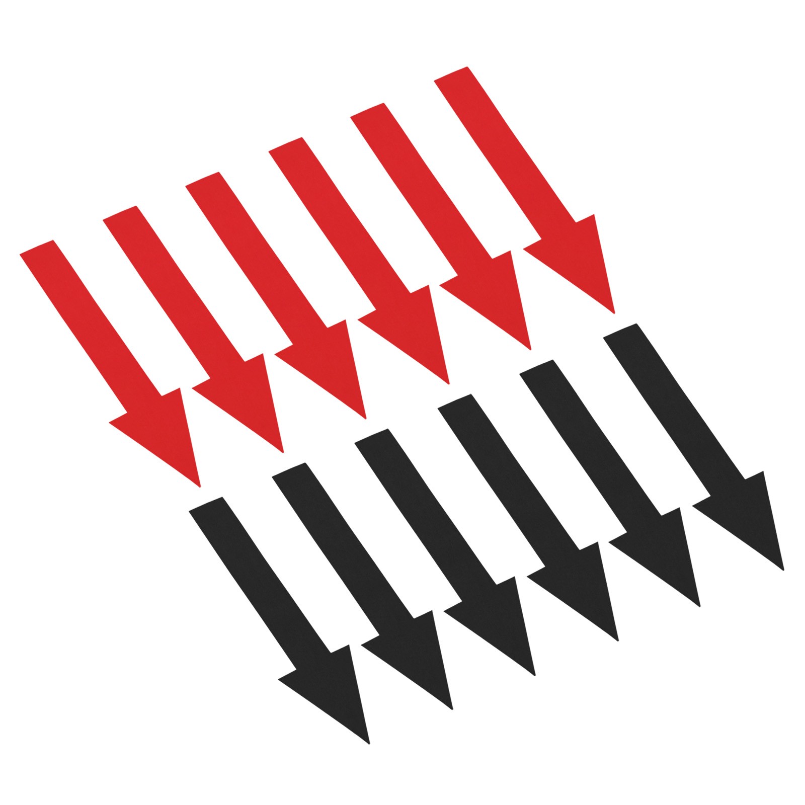 12Pcs 6" Directional Arrow Sticker PVC Removable Self Adhesive Black/Red